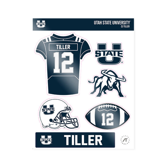Utah State - NCAA Football : CJ Tiller - Sticker Sheet-0