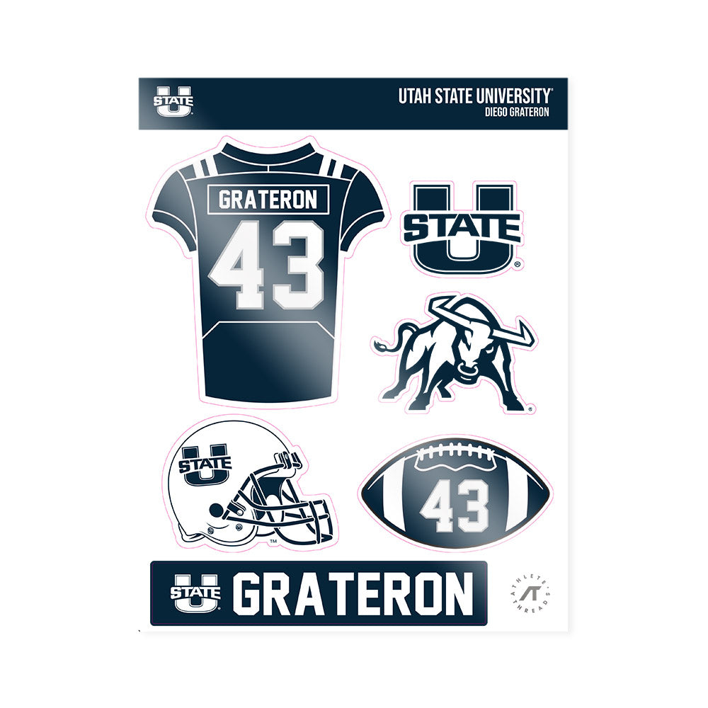 Utah State - NCAA Football : Diego Grateron - Sticker Sheet-0