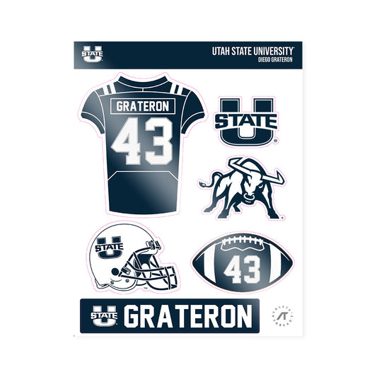 Utah State - NCAA Football : Diego Grateron - Sticker Sheet-0
