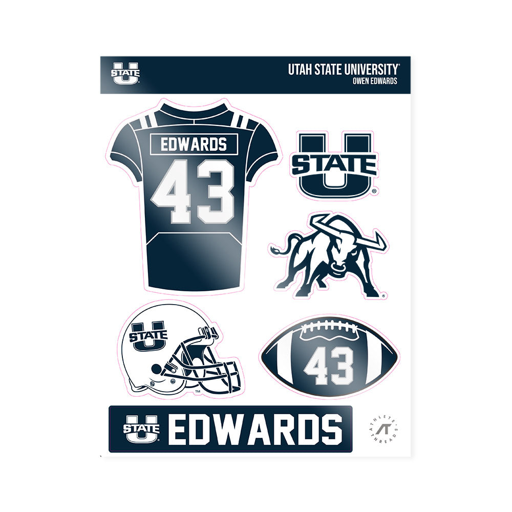 Utah State - NCAA Football : Owen Edwards - Sticker Sheet-0