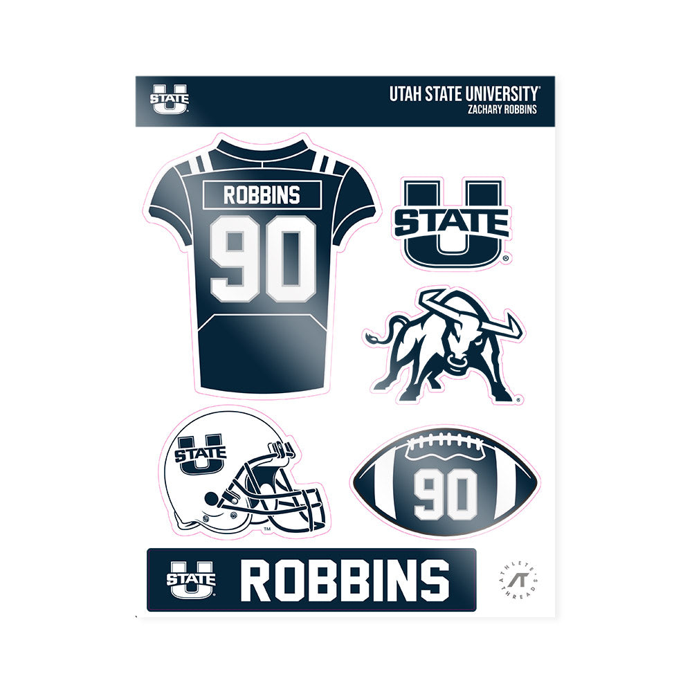 Utah State - NCAA Football : Zachary Robbins - Sticker Sheet-0