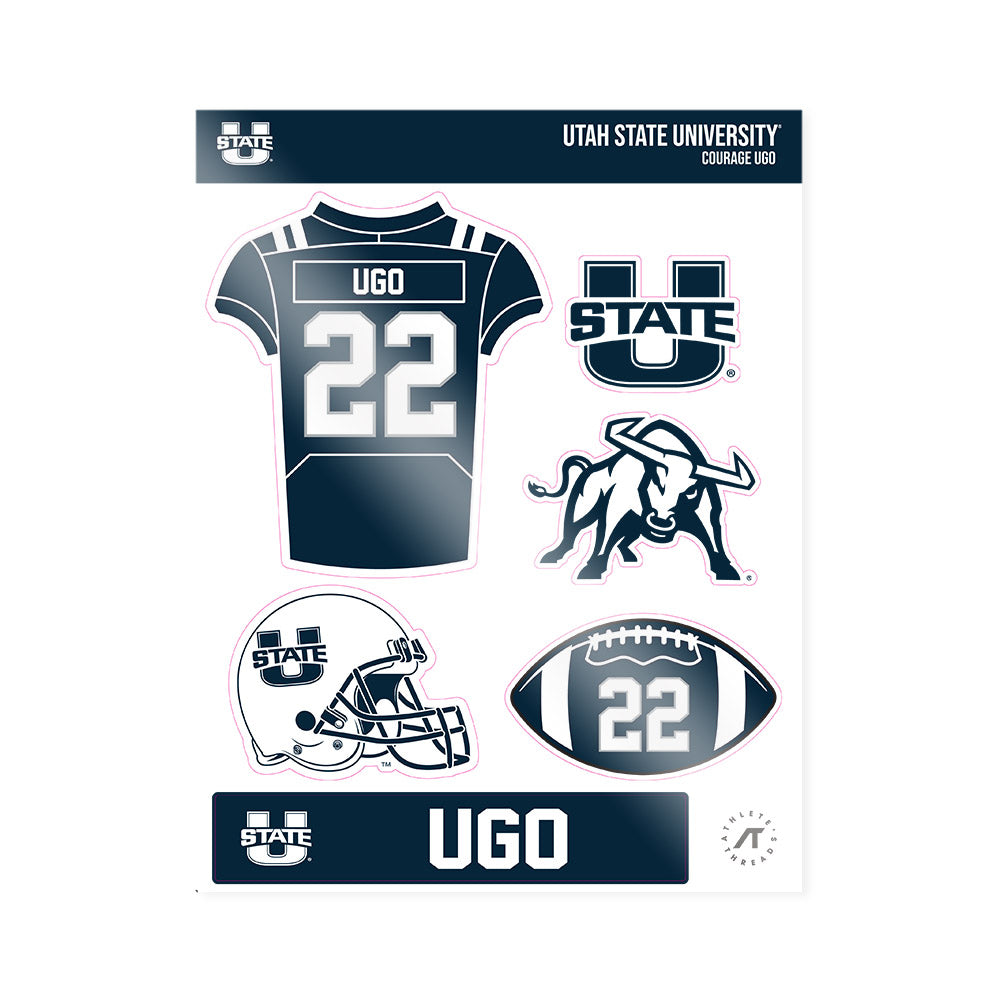 Utah State - NCAA Football : Courage Ugo - Sticker Sheet-0