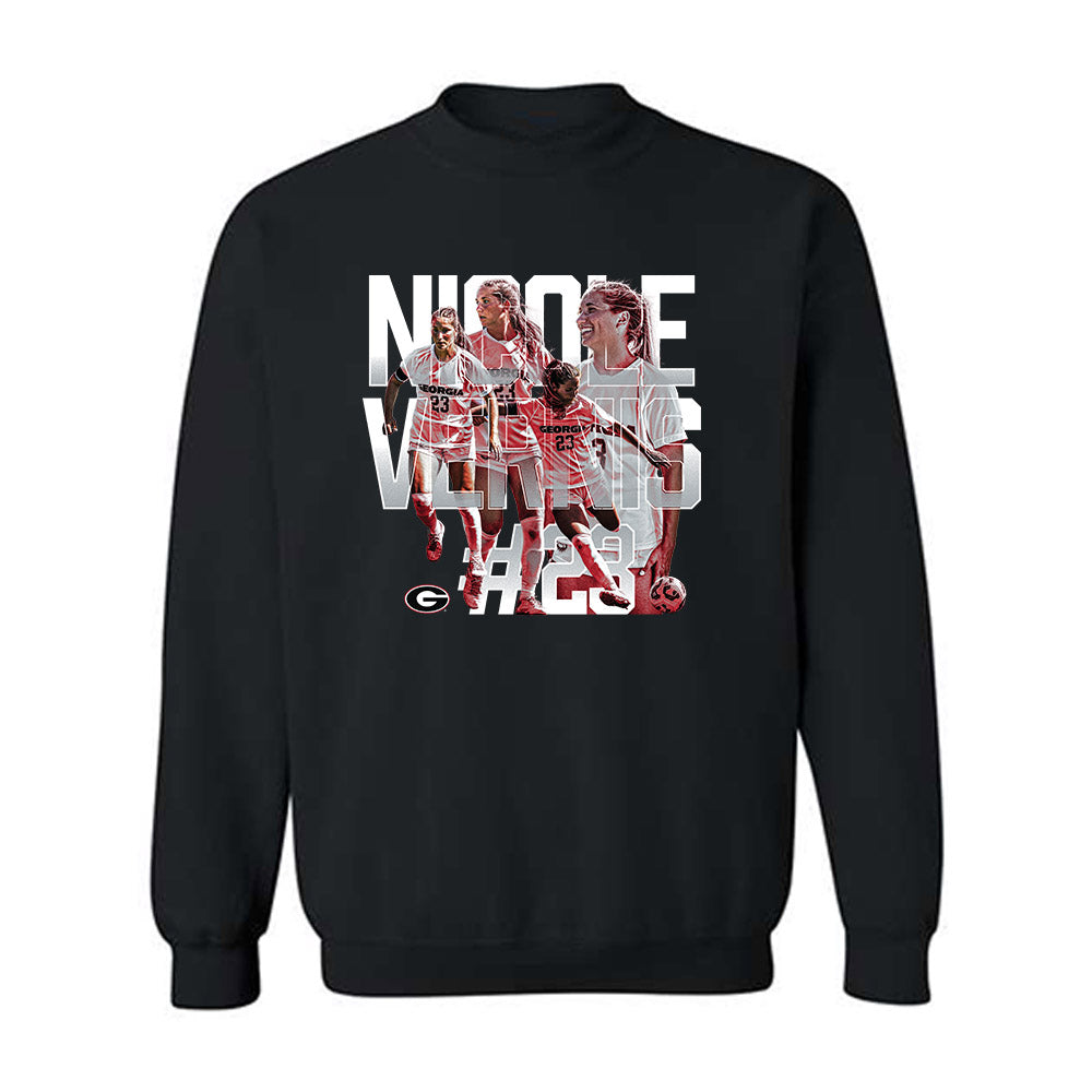 Georgia - NCAA Women's Soccer : Nicole Vernis - Player Collage Crewneck Sweatshirt-0