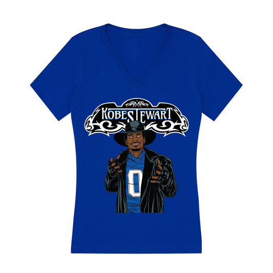 Buffalo - NCAA Football : Kobe Stewart - Player Illustration Women's V-Neck T-Shirt-0