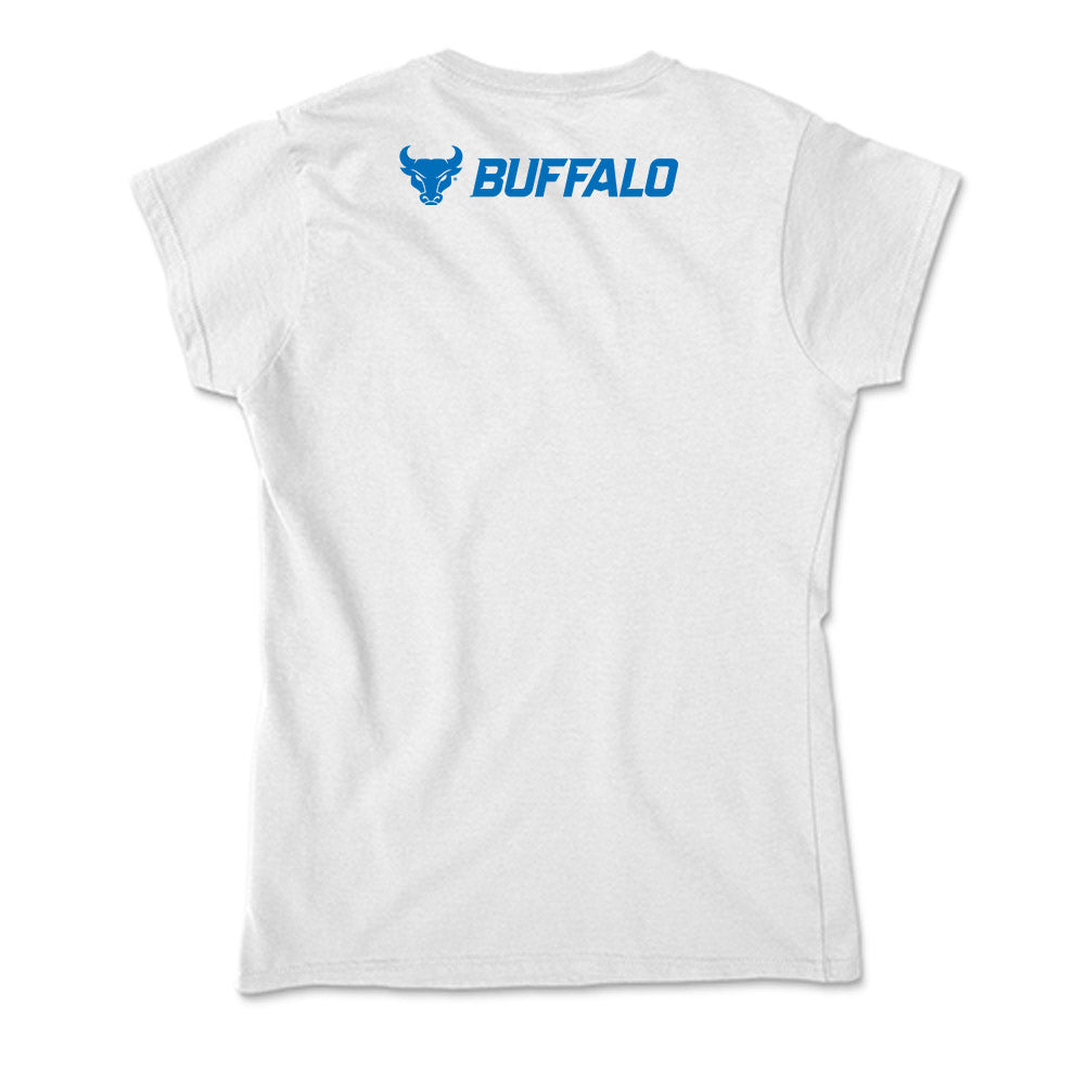 Buffalo - NCAA Football : Kobe Stewart - Player Illustration Soft Style Women’s T-Shirt-1