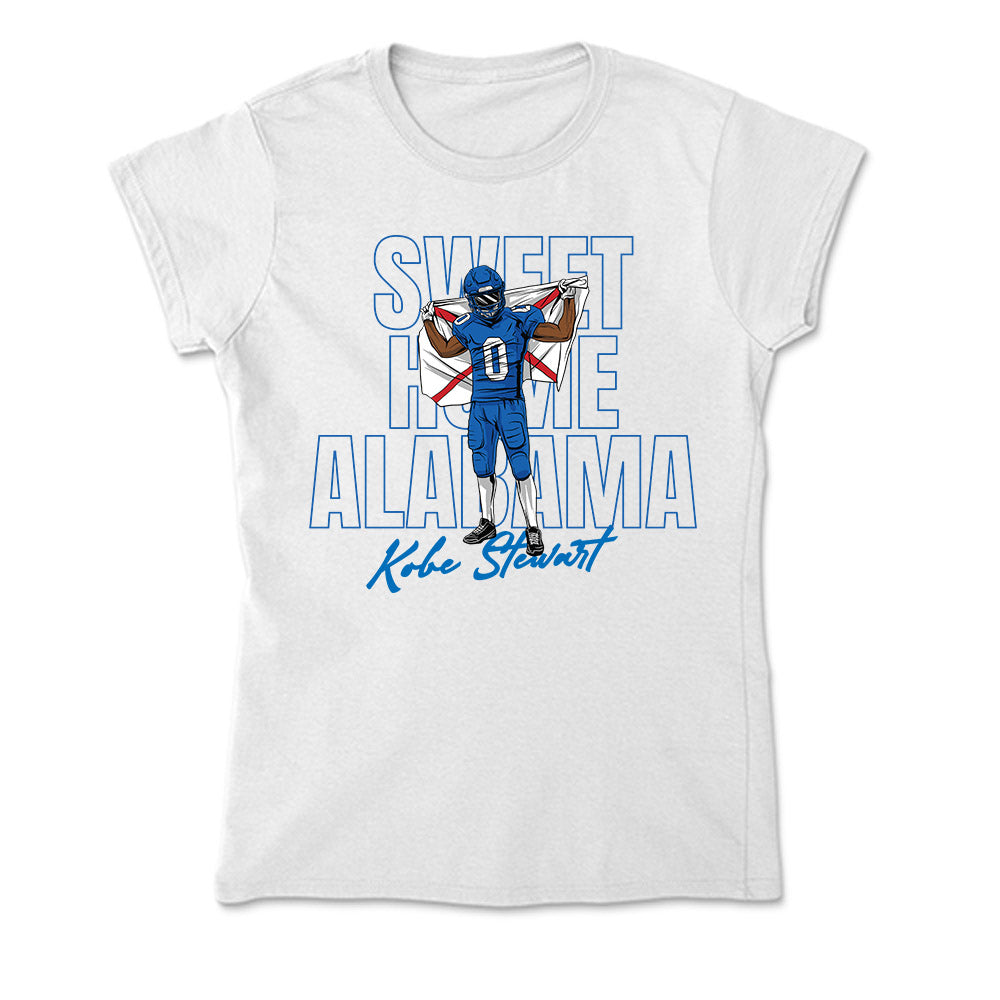 Buffalo - NCAA Football : Kobe Stewart - Player Illustration Soft Style Women’s T-Shirt-0