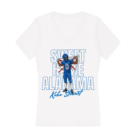 Buffalo - NCAA Football : Kobe Stewart - Player Illustration Women's V-Neck T-Shirt-0