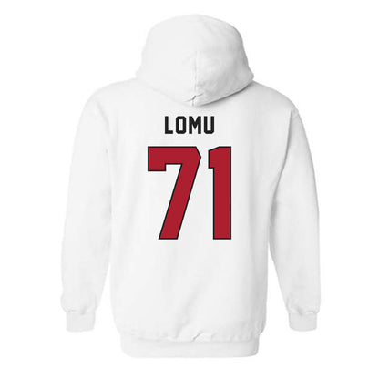 Utah - NCAA Football : Caleb Lomu - Veterans Day v1 Hooded Sweatshirt-2
