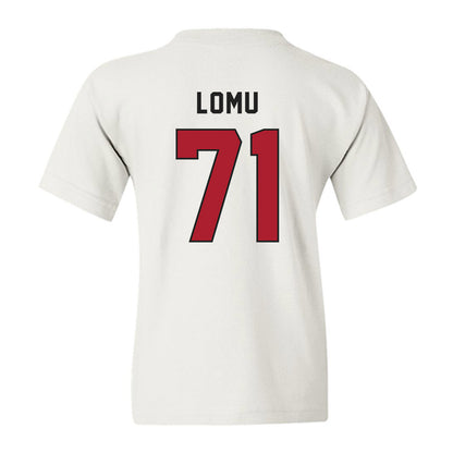 Utah - NCAA Football : Caleb Lomu - Veterans Day v2 Youth T-Shirt-1