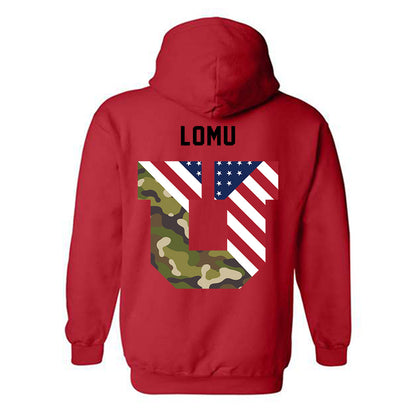 Utah - NCAA Football : Caleb Lomu - Veterans Day v3 Hooded Sweatshirt-2