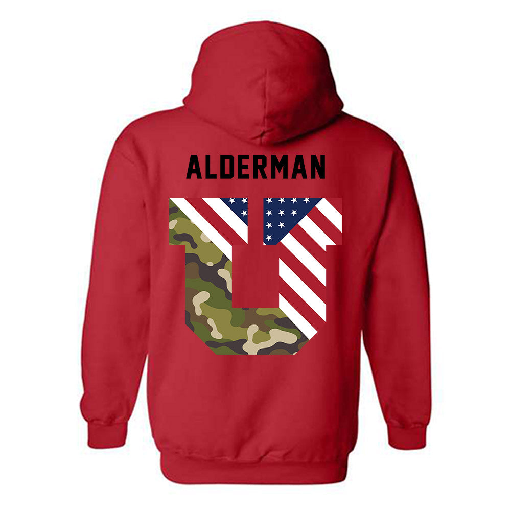 Utah - NCAA Football : Roger Alderman - Veterans Day v3 Hooded Sweatshirt-3