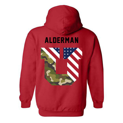Utah - NCAA Football : Roger Alderman - Veterans Day v3 Hooded Sweatshirt-3