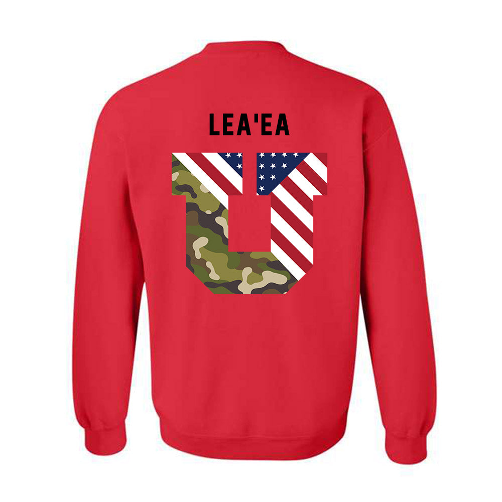 Utah - NCAA Football : Jonah Lea'ea - Veterans Day v3 Crewneck Sweatshirt-2