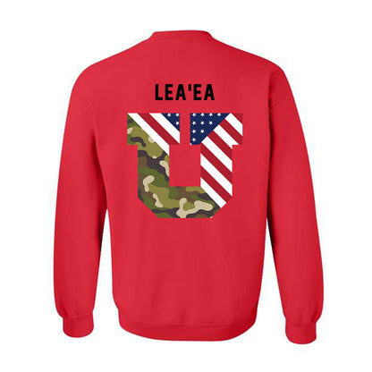 Utah - NCAA Football : Jonah Lea'ea - Veterans Day v3 Crewneck Sweatshirt-2