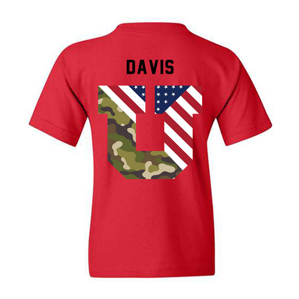 Utah - NCAA Football : Elijah Davis - Veterans Day v3 Youth T-Shirt-3