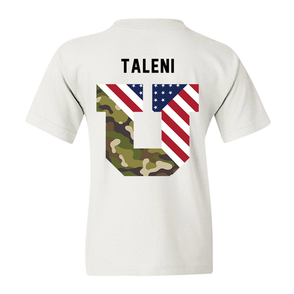 Utah - NCAA Football : Alma-Spencer Taleni - Veterans Day v3 Youth T-Shirt-2