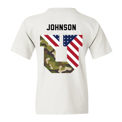 Utah - NCAA Football : Tao Johnson - Veterans Day v3 Youth T-Shirt-3