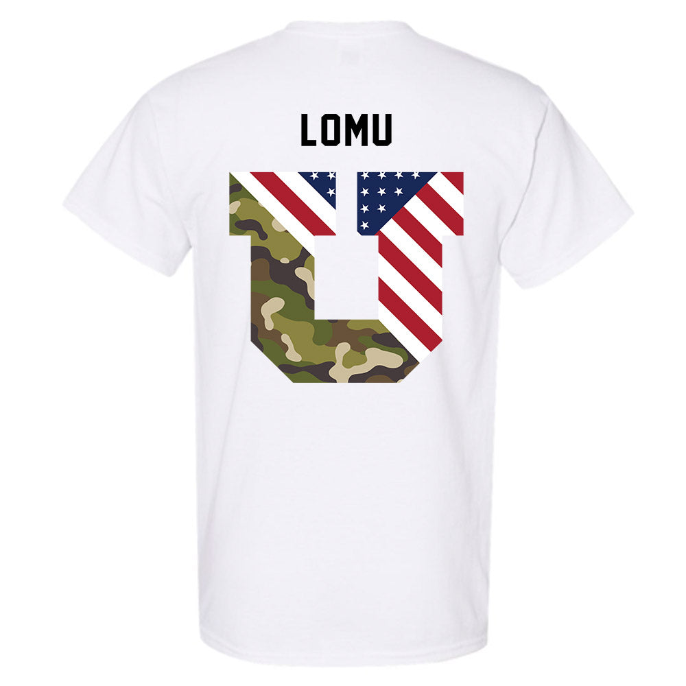 Utah - NCAA Football : Caleb Lomu - Veterans Day v3 T-Shirt-2