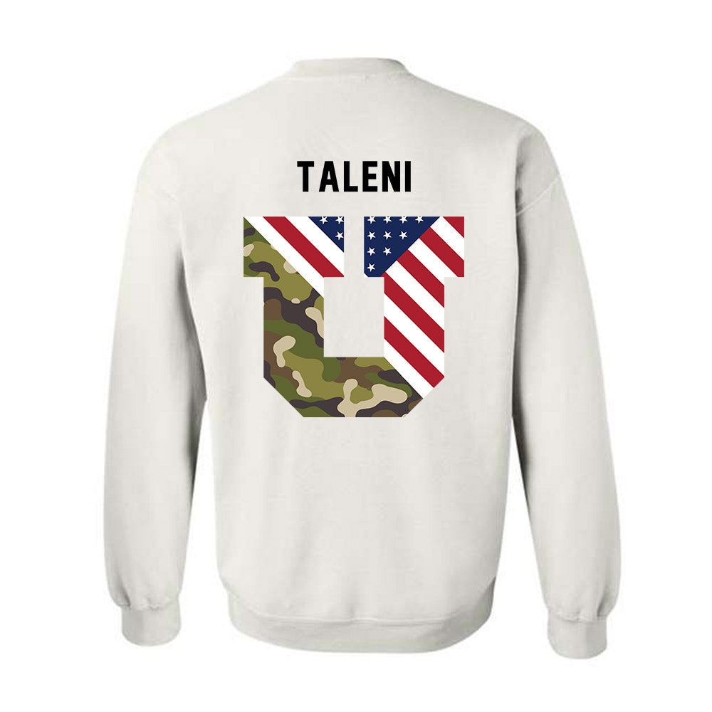 Utah - NCAA Football : Alma-Spencer Taleni - Veterans Day v3 Crewneck Sweatshirt-2
