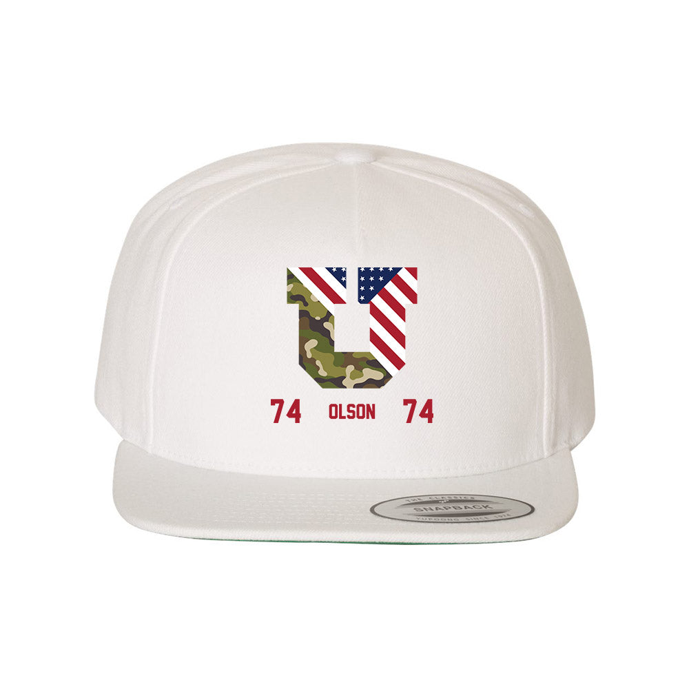 Utah - NCAA Football : Keith Olson - Veterans Day Snapback Hat-0
