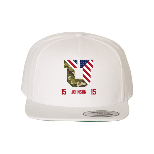 Utah - NCAA Football : Tao Johnson - Veterans Day Snapback Hat-0