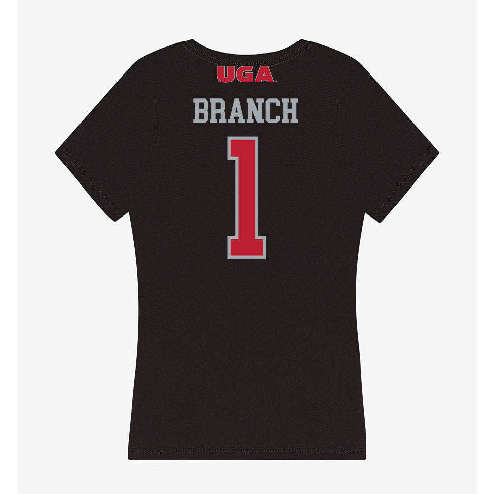 Georgia - NCAA Football : Zachariah Branch - Women's V-Neck T-Shirt-1