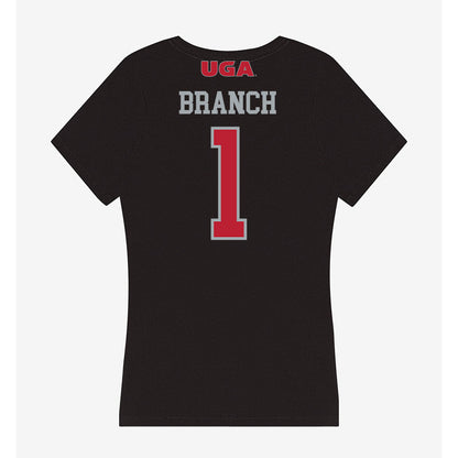 Georgia - NCAA Football : Zachariah Branch - Women's V-Neck T-Shirt-1