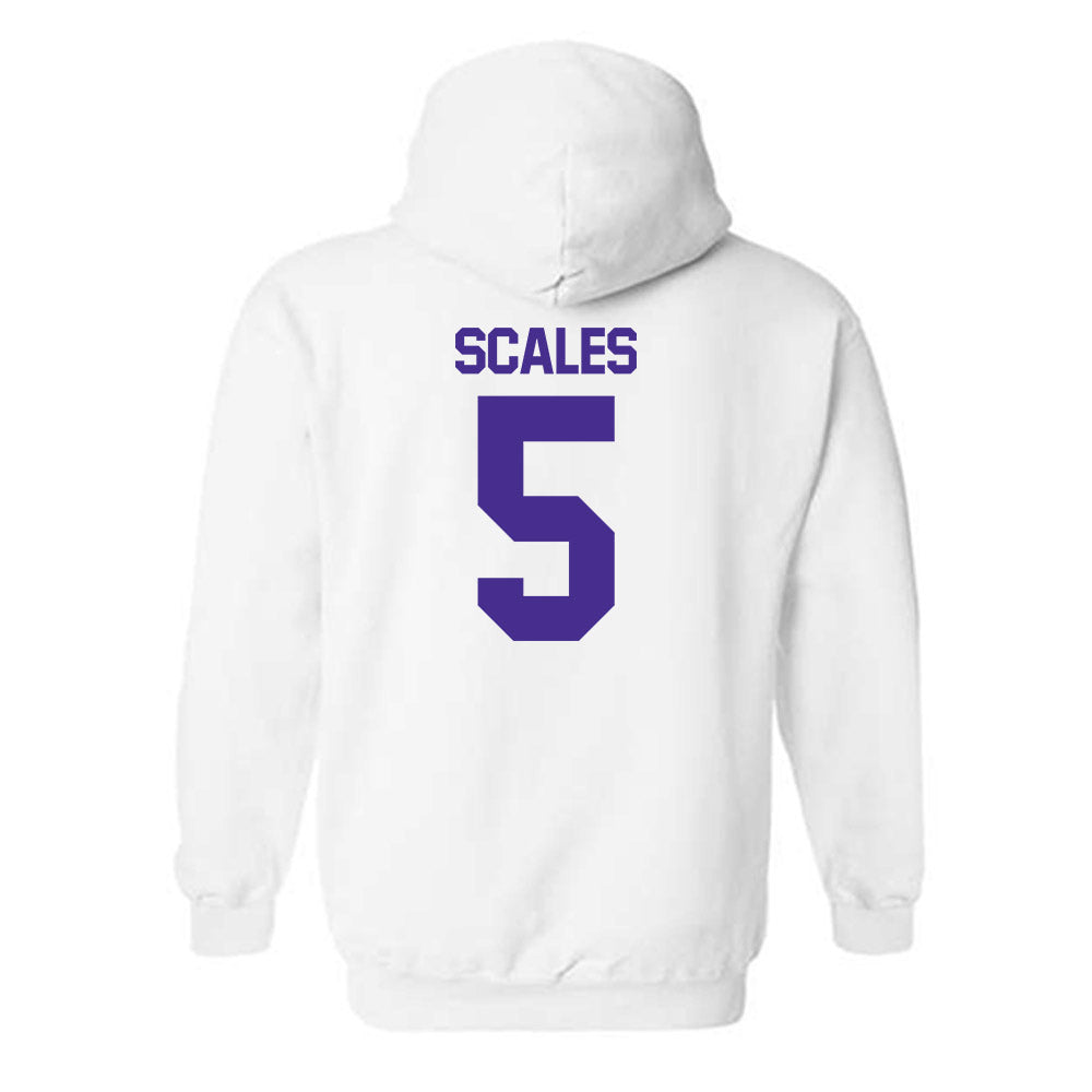 Sioux Falls - NCAA Men's Basketball : Kenji Scales - Classic Shersey Hooded Sweatshirt-1