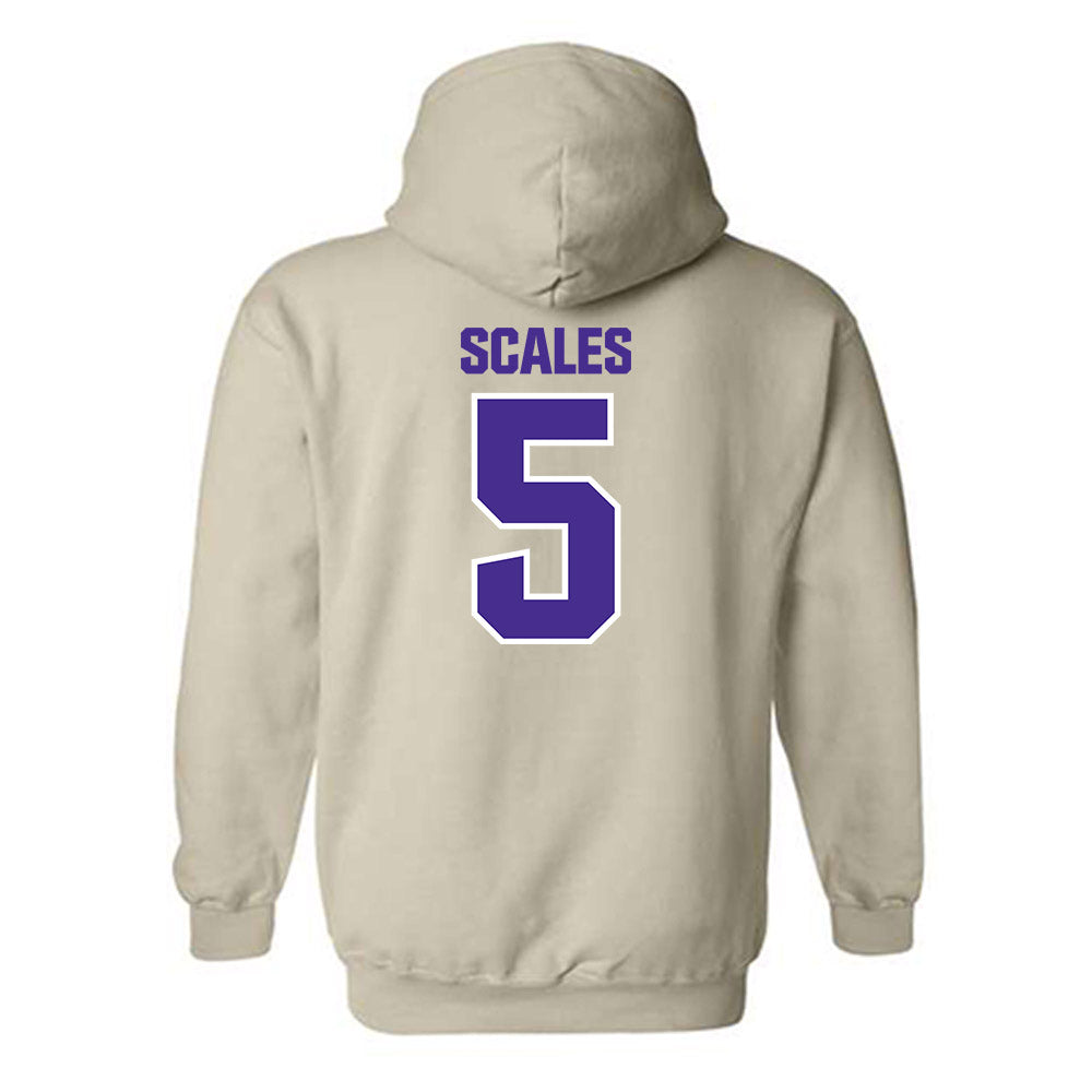 Sioux Falls - NCAA Men's Basketball : Kenji Scales - Classic Shersey Hooded Sweatshirt-1