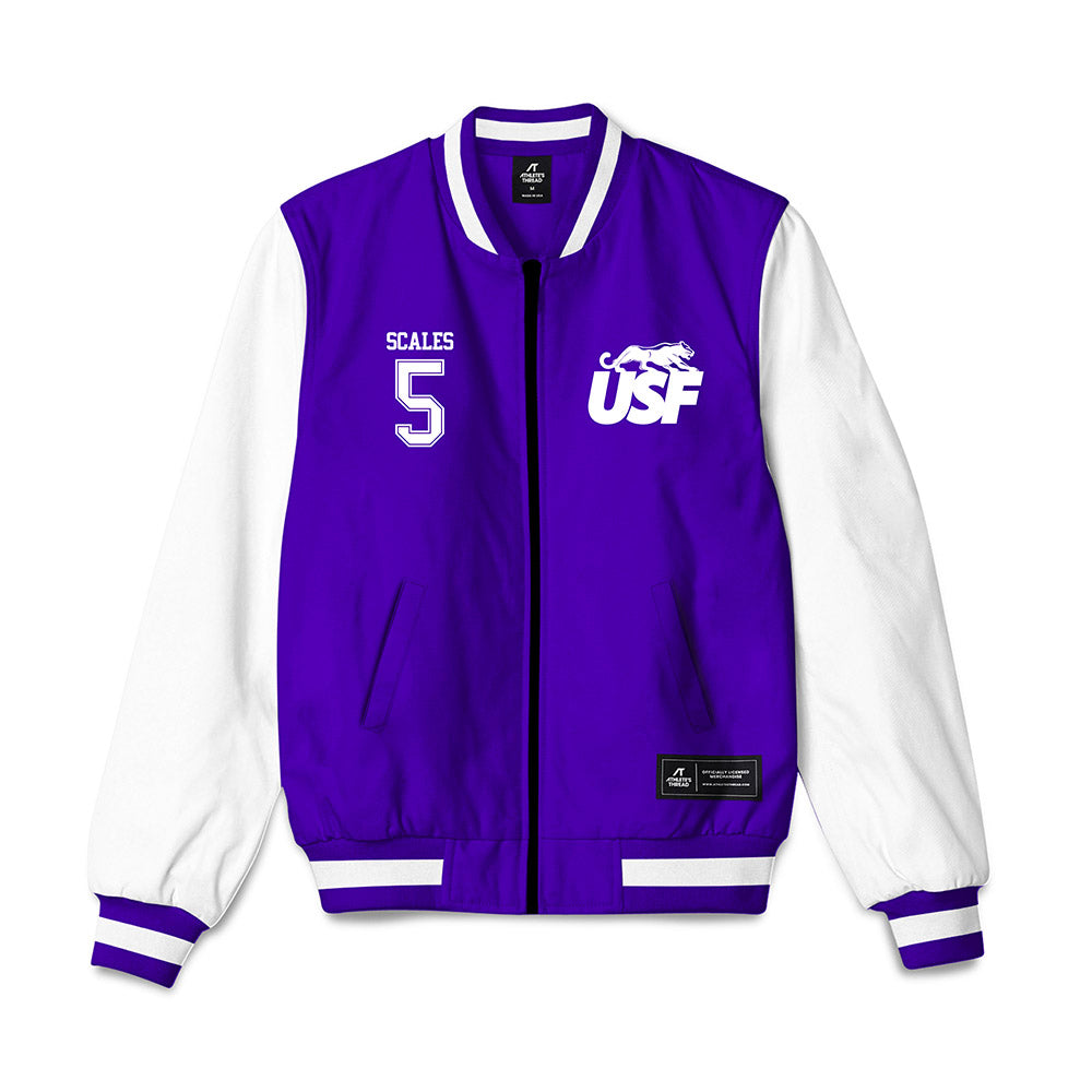 Sioux Falls - NCAA Men's Basketball : Kenji Scales - Bomber Jacket-0