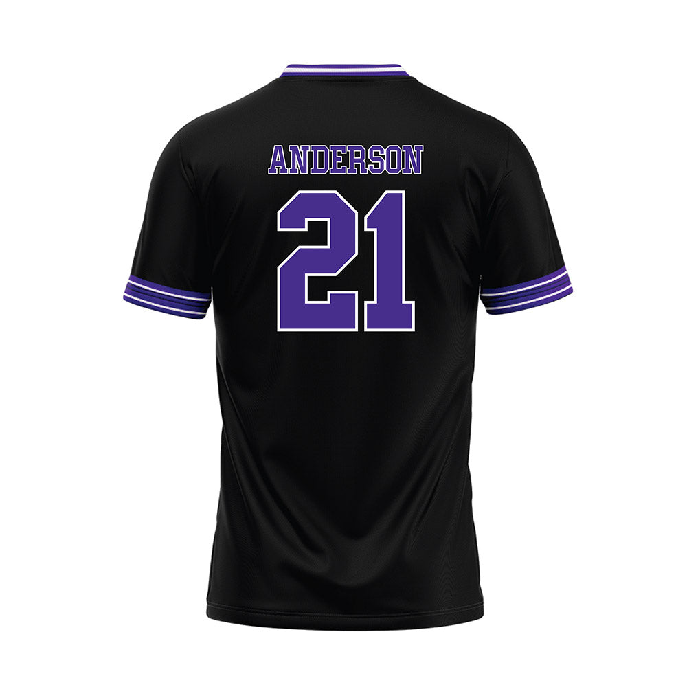 Sioux Falls - NCAA Baseball : Logan Anderson - Black Baseball Jersey-1