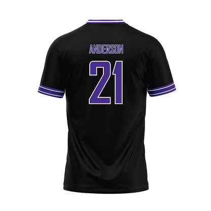 Sioux Falls - NCAA Baseball : Logan Anderson - Black Baseball Jersey-1