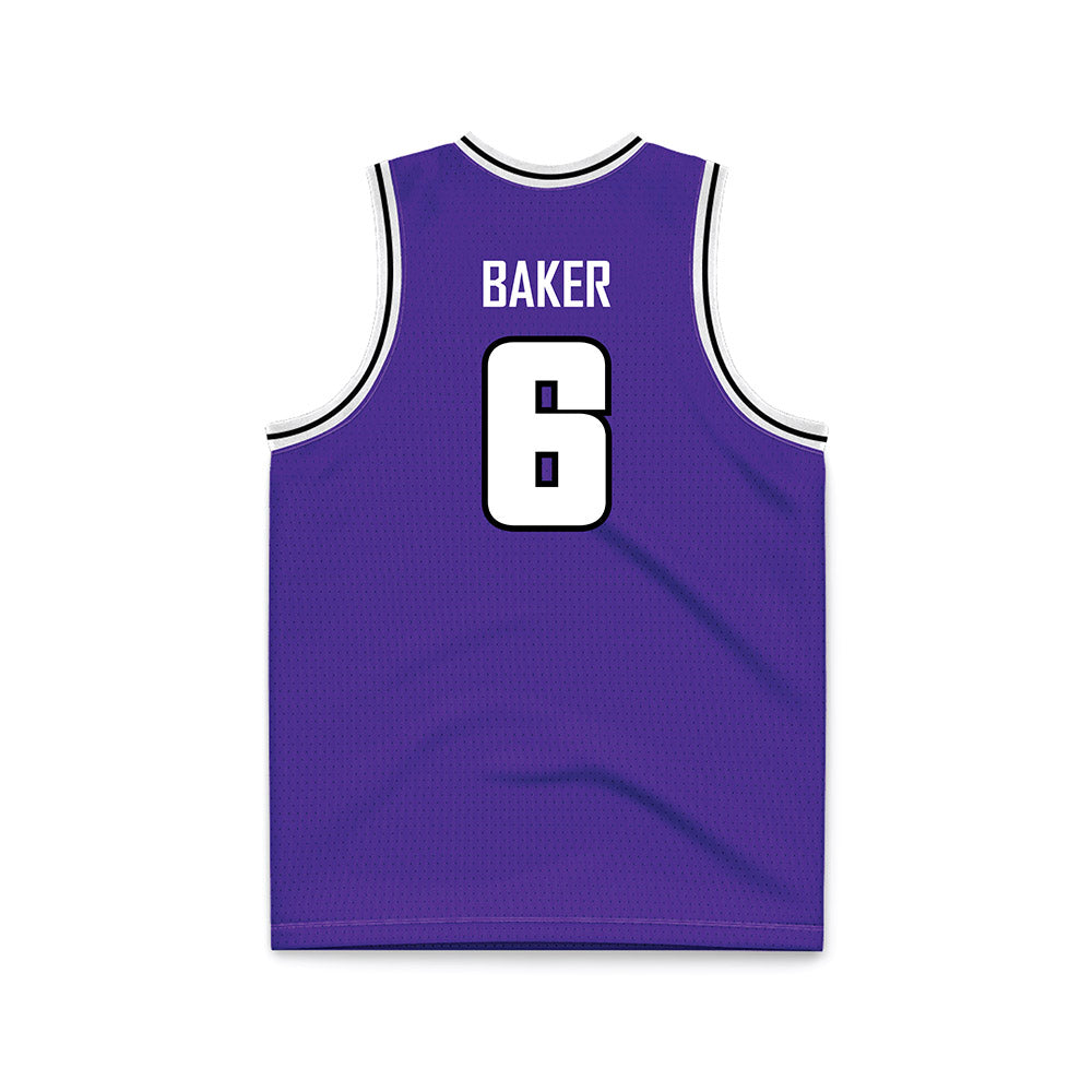 Sioux Falls - NCAA Men's Basketball : Josh Baker - Purple Basketball Jersey-1