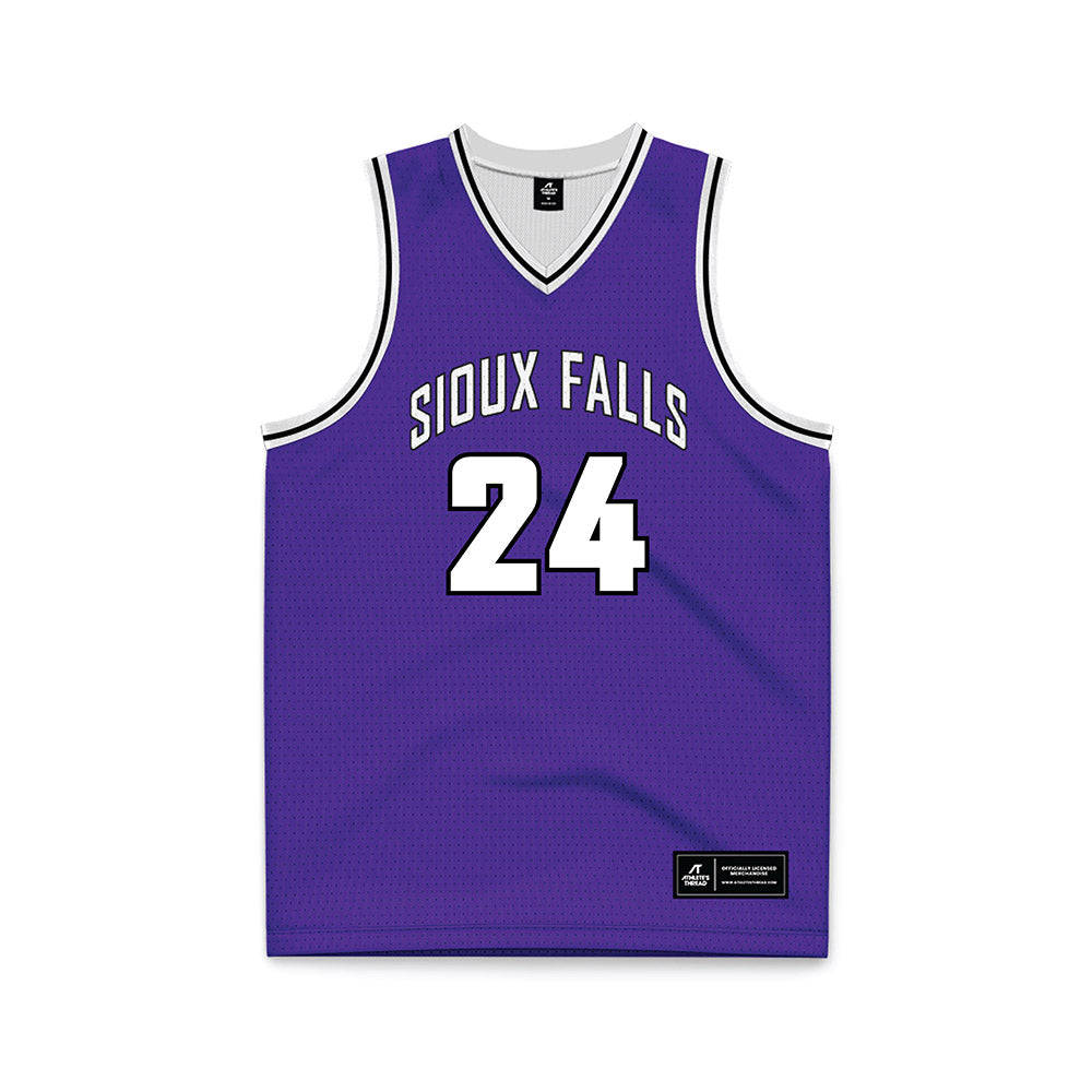 Sioux Falls - NCAA Men's Basketball : Jacoby Mehrman - Purple Basketball Jersey-0