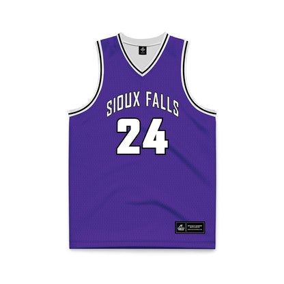 Sioux Falls - NCAA Men's Basketball : Jacoby Mehrman - Purple Basketball Jersey-0