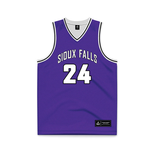 Sioux Falls - NCAA Men's Basketball : Jacoby Mehrman - Purple Basketball Jersey-0