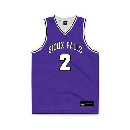 Sioux Falls - NCAA Men's Basketball : Eli Ehrke - Purple Basketball Jersey-0