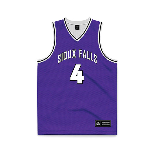 Sioux Falls - NCAA Men's Basketball : Alexander Mattes - Purple Basketball Jersey-0