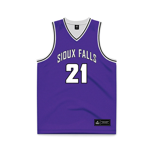 Sioux Falls - NCAA Men's Basketball : Marshall Smythe - Purple Basketball Jersey-0