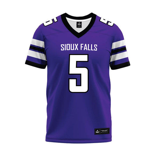 Sioux Falls - NCAA Football : Mauloa Wells - Purple Premium Football Jersey-0