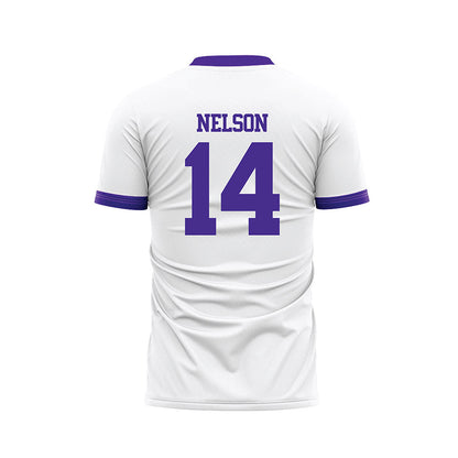 Sioux Falls - NCAA Women's Soccer : Mara Nelson - White Soccer Jersey-1