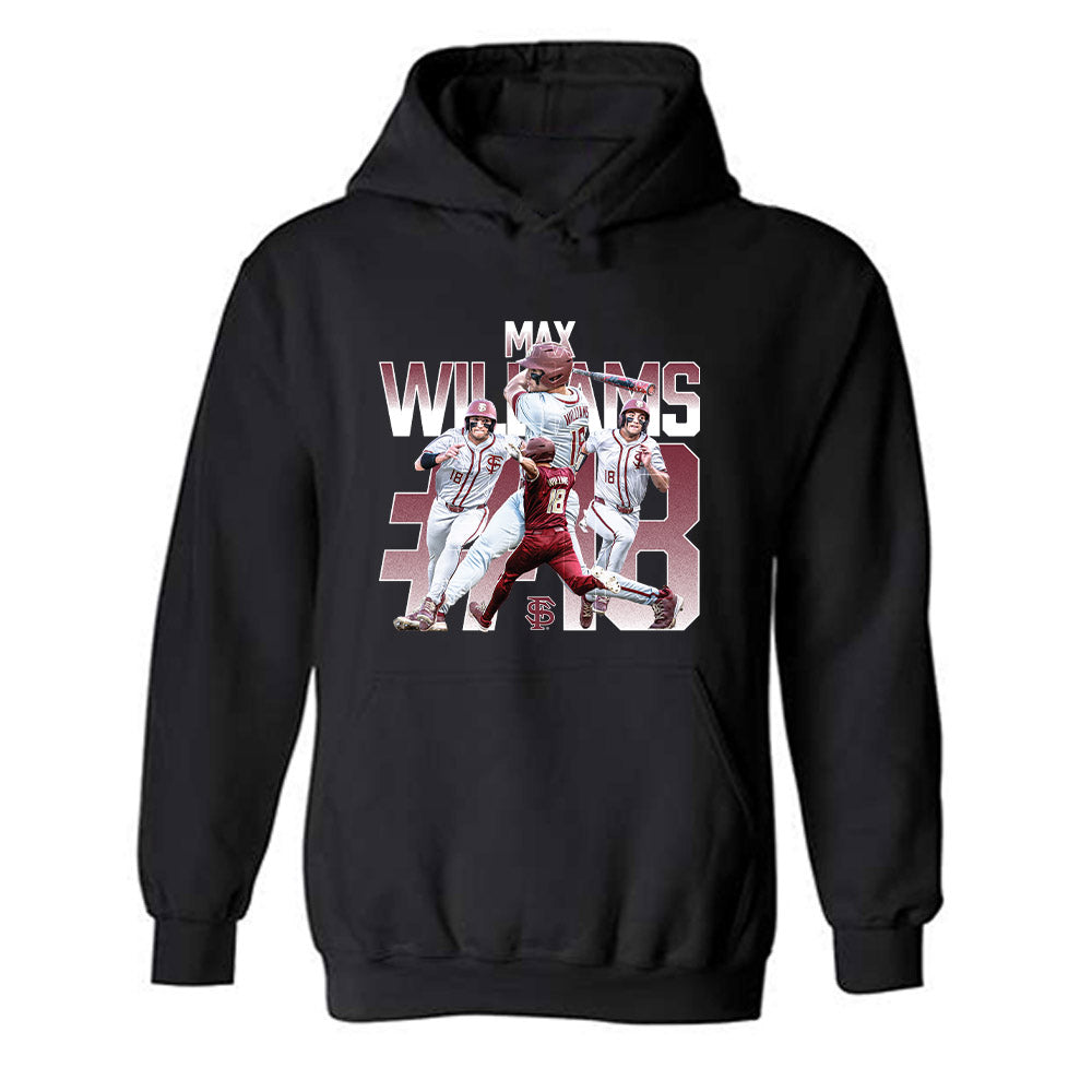 FSU - NCAA Baseball : Max Williams - Player Collage Hooded Sweatshirt-0