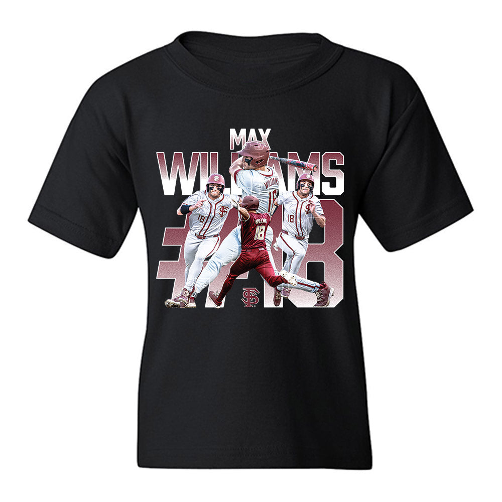 FSU - NCAA Baseball : Max Williams - Player Collage Youth T-Shirt-0