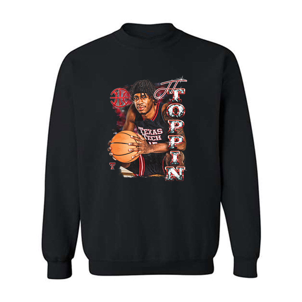 Texas Tech - NCAA Men's Basketball : JT Toppin - Player Collage Crewneck Sweatshirt-0