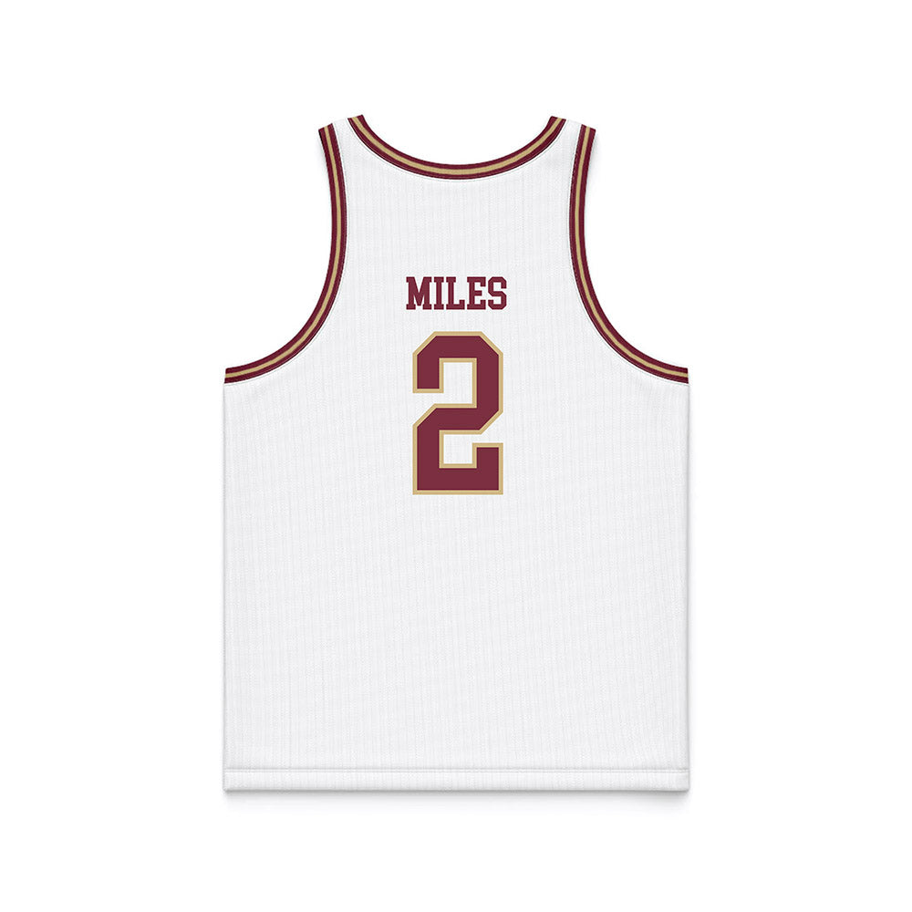 FSU - NCAA Men's Basketball : Cam Miles - White Basketball Jersey-1
