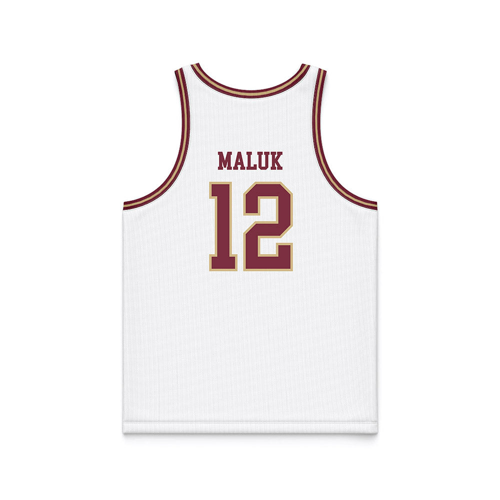 FSU - NCAA Men's Basketball : Alier Maluk - White Basketball Jersey-1