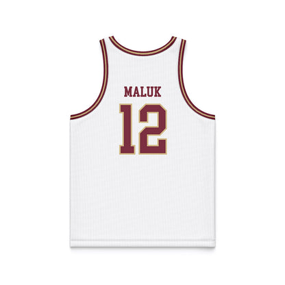 FSU - NCAA Men's Basketball : Alier Maluk - White Basketball Jersey-1