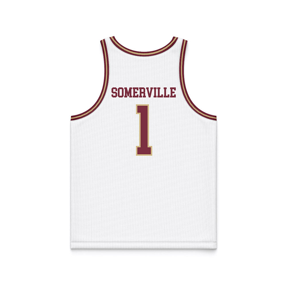 FSU - NCAA Men's Basketball : Martin Somerville - White Basketball Jersey-1