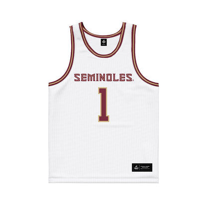 FSU - NCAA Men's Basketball : Martin Somerville - White Basketball Jersey-0