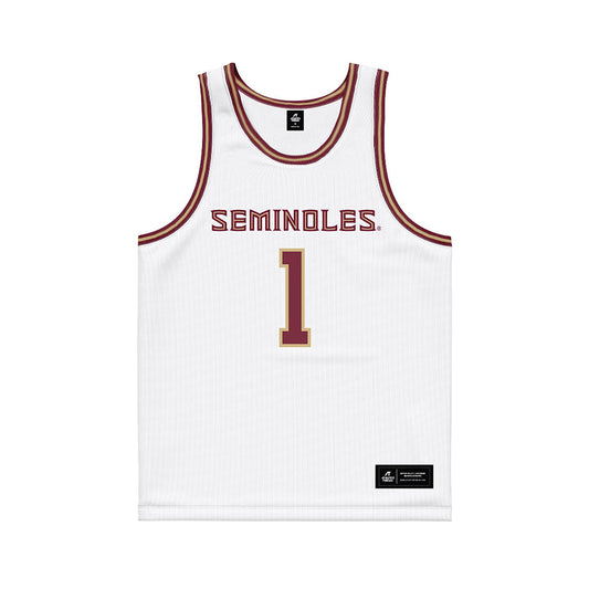 FSU - NCAA Men's Basketball : Martin Somerville - White Basketball Jersey-0